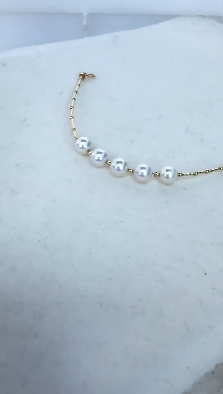 【闪购商品】海水珍珠手链18K金镶嵌手链