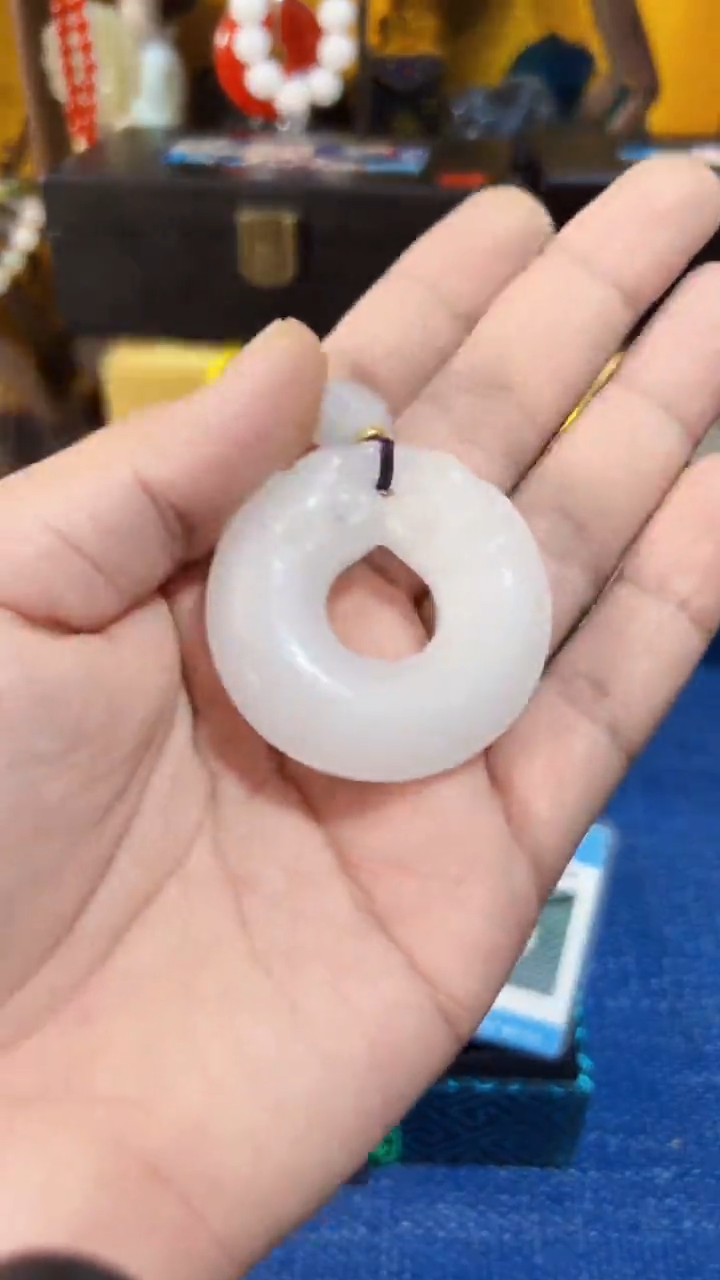 和田玉未镶嵌挂件和田 双龙平安扣（飞铃文玩）