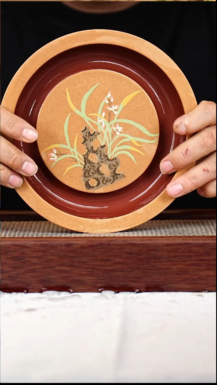 茶杯紫砂紫砂粉浆泥绘壶承