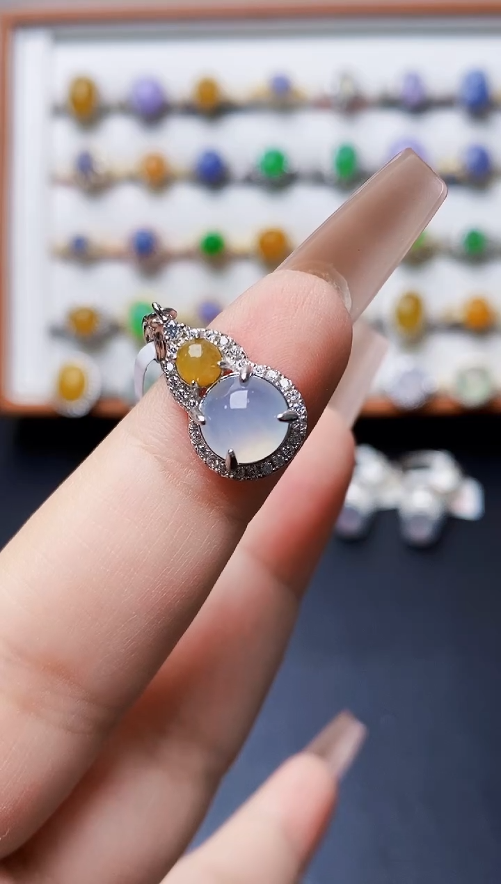 银S925镶嵌戒指翡翠0131