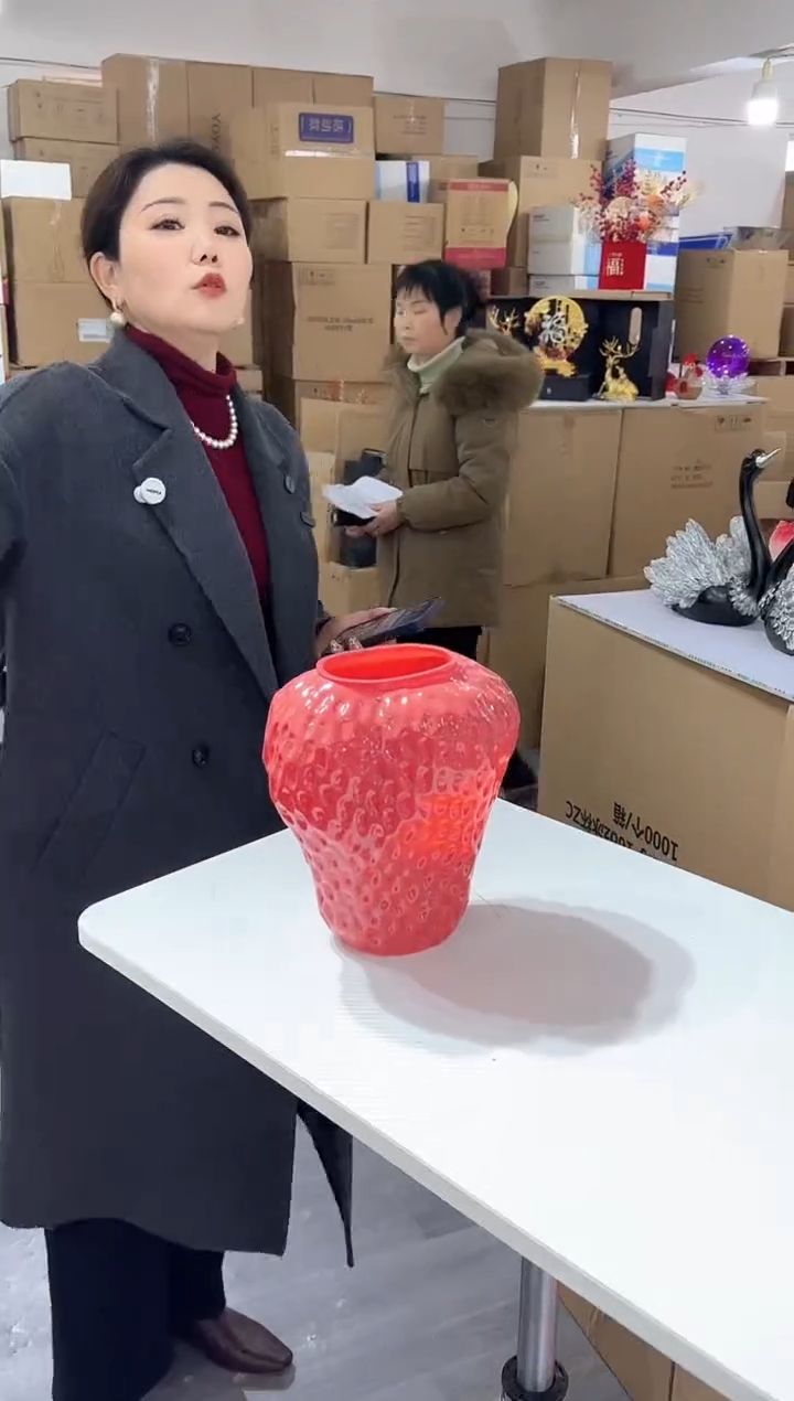 【闪购商品】琉璃椿野花瓶花器早E-14