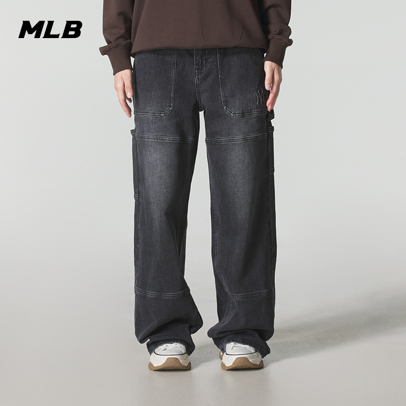 【张凌赫同款弯刀裤】MLB男女情侣休闲裤子长裤2025秋季新款运动裤