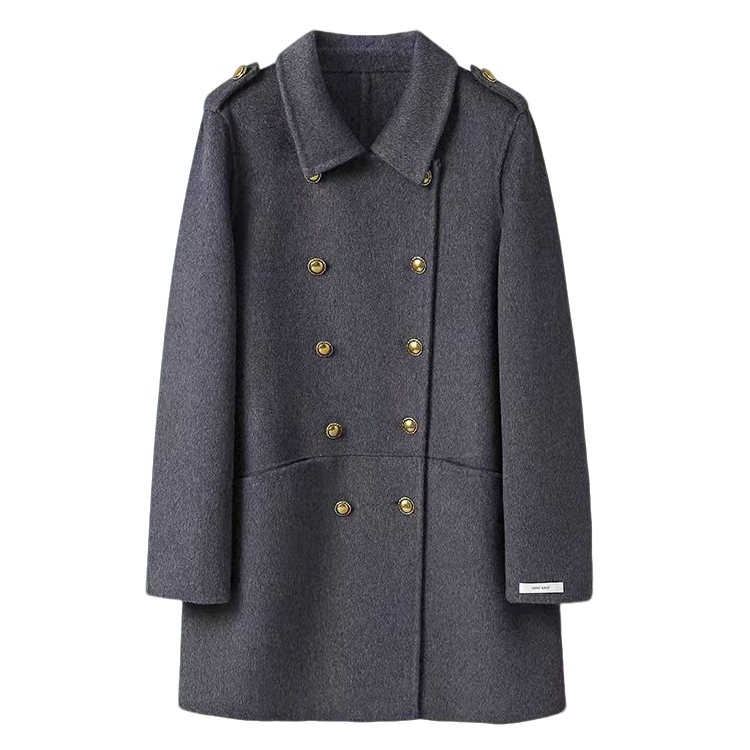 【冰少精品】双排扣英伦风毛呢大衣 短款羊毛呢外套 