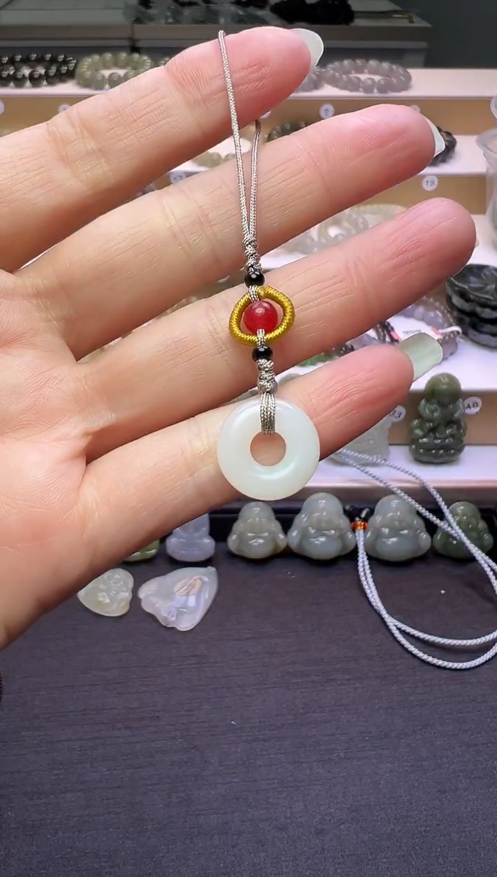 颈饰未镶嵌和田玉157号链接手机挂