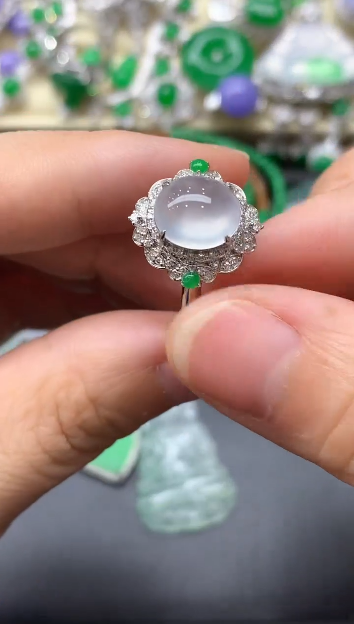 18K金镶嵌戒指翡翠533-中国好珍宝