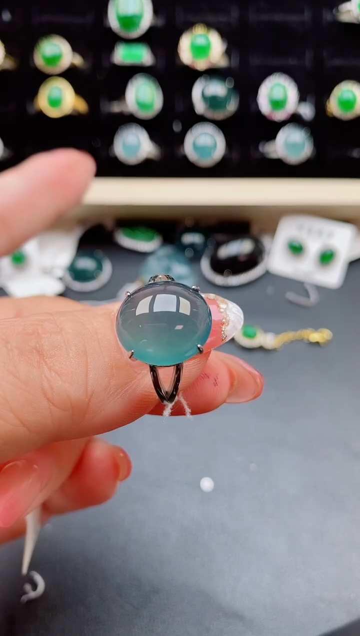 【闪购商品】翡翠戒指银S925镶嵌080580