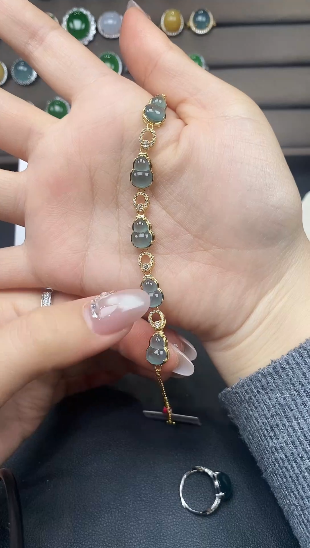 银S925镶嵌戒指翡翠111