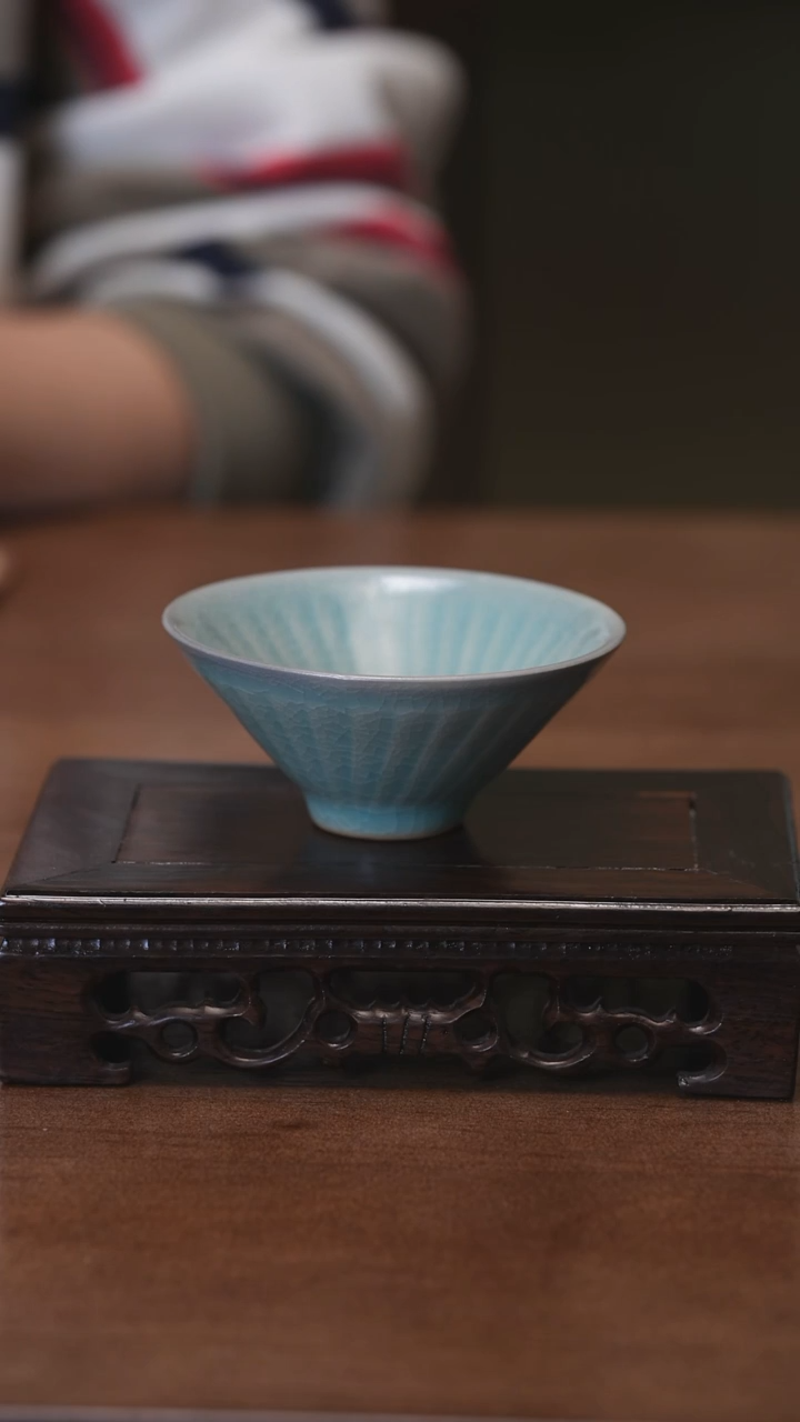 【闪购商品】Y宝丰宋官窑原产地汝瓷斗笠杯（微瑕）