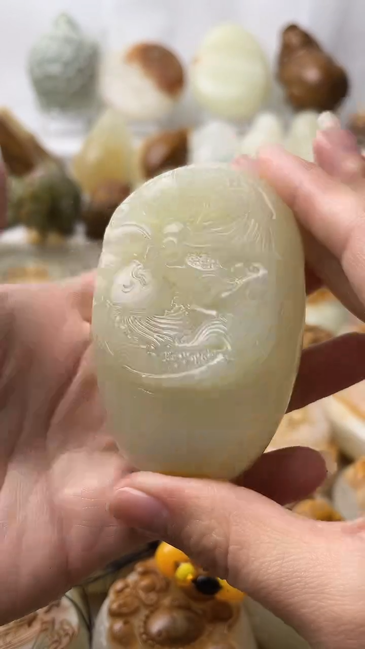 石材古青石棉纹正常不退换鱼