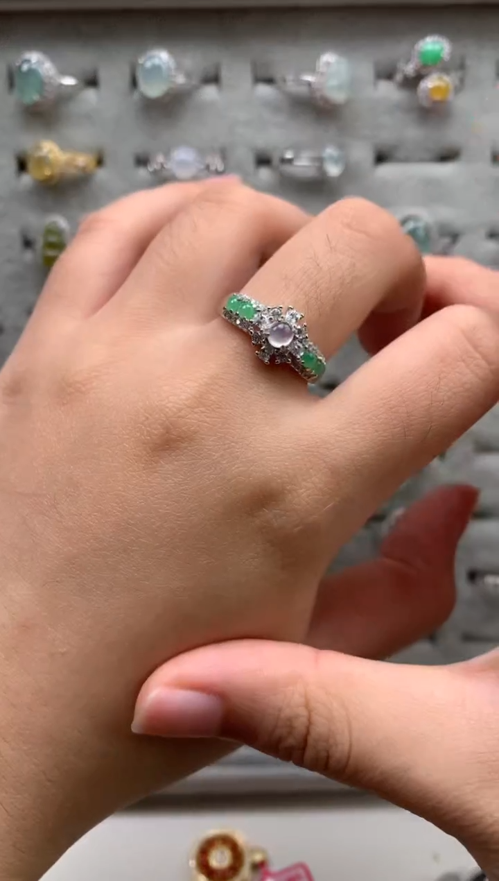 银S925镶嵌戒指翡翠15