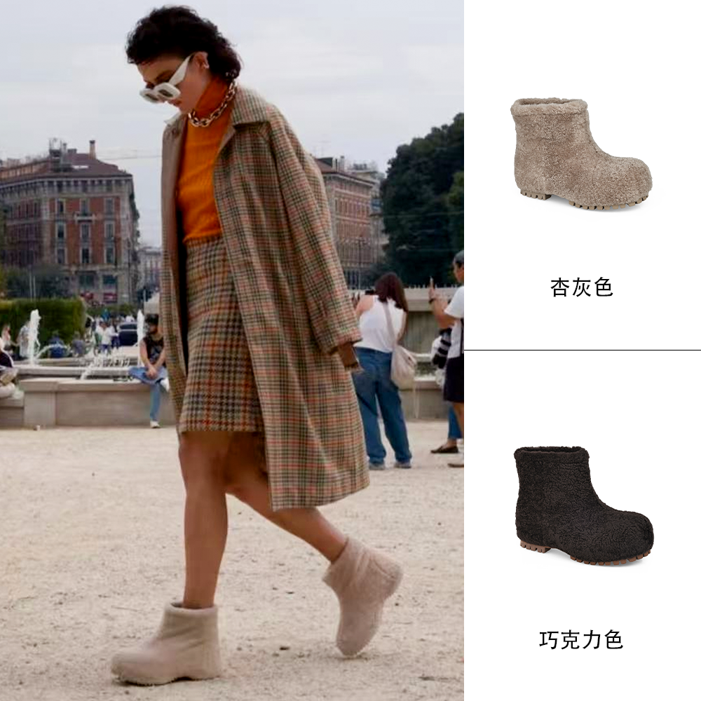 MANIKA GUAN25冬季新款加绒羊毛雪地靴防滑保暖厚底靴子MK2077169