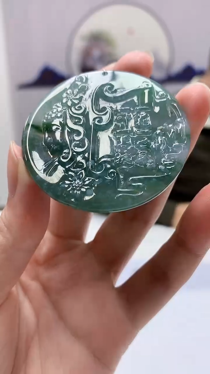 【闪购商品】定制翡翠未镶嵌5152zm-毛货挂件72