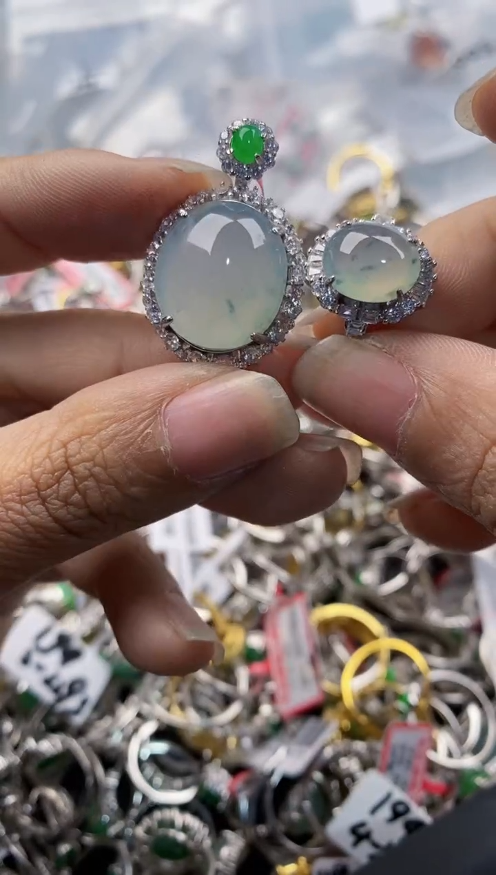 银S925镶嵌戒指翡翠11-11---1