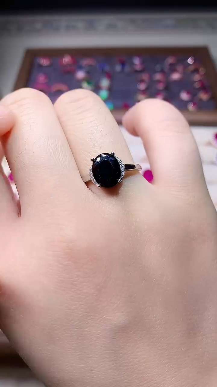 【闪购商品】蓝宝石戒指银S925镶嵌000