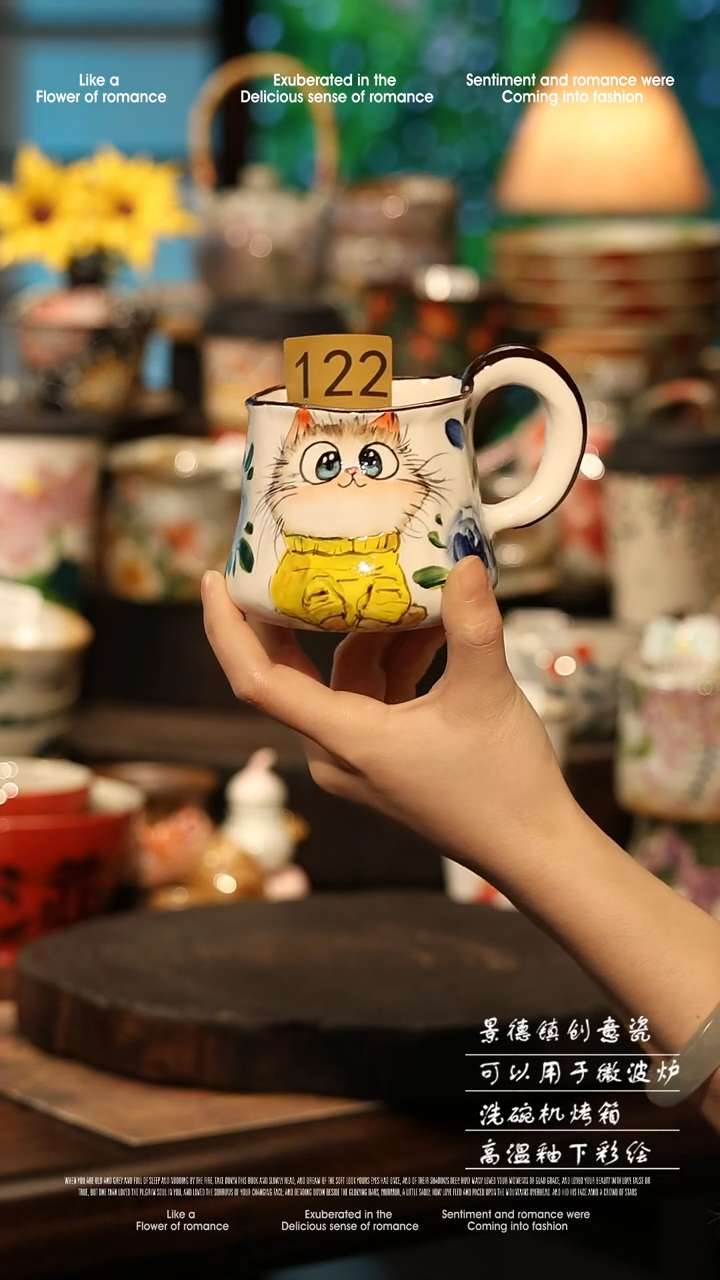 陶瓷景德镇高温釉下彩手工手绘款式