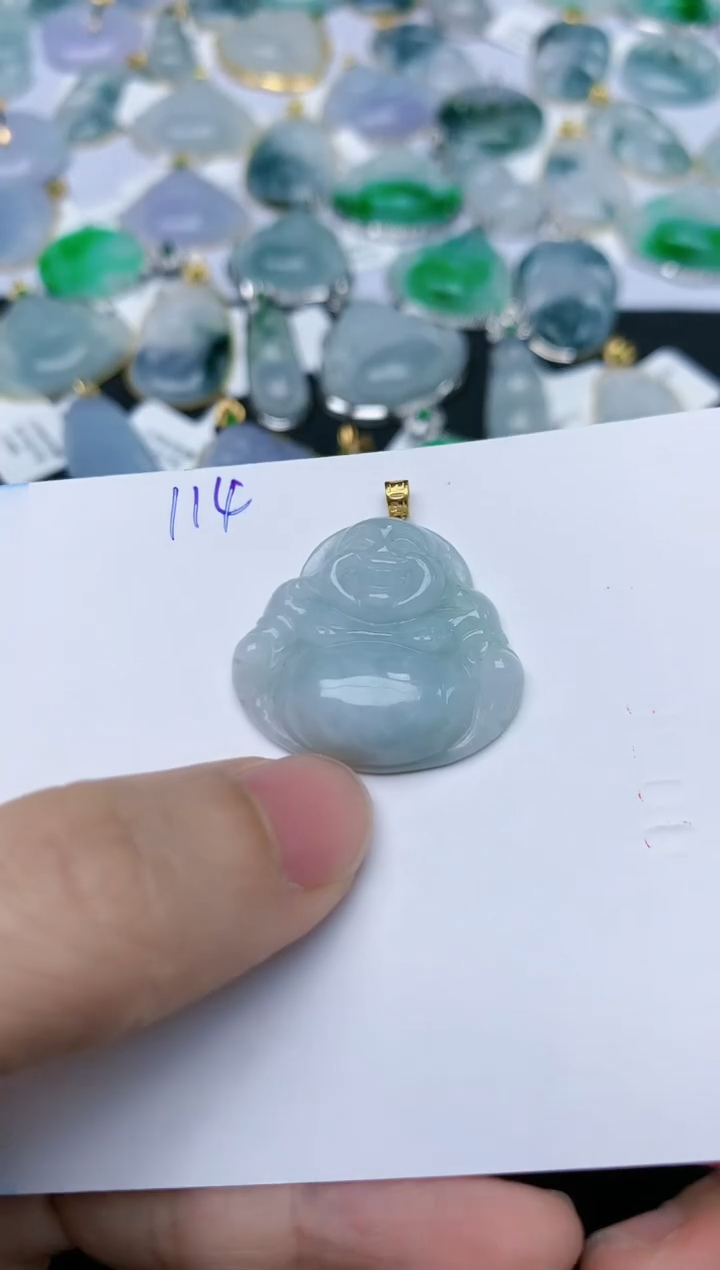 【闪购商品】翡翠颈饰18K金镶嵌天然翡翠A货    