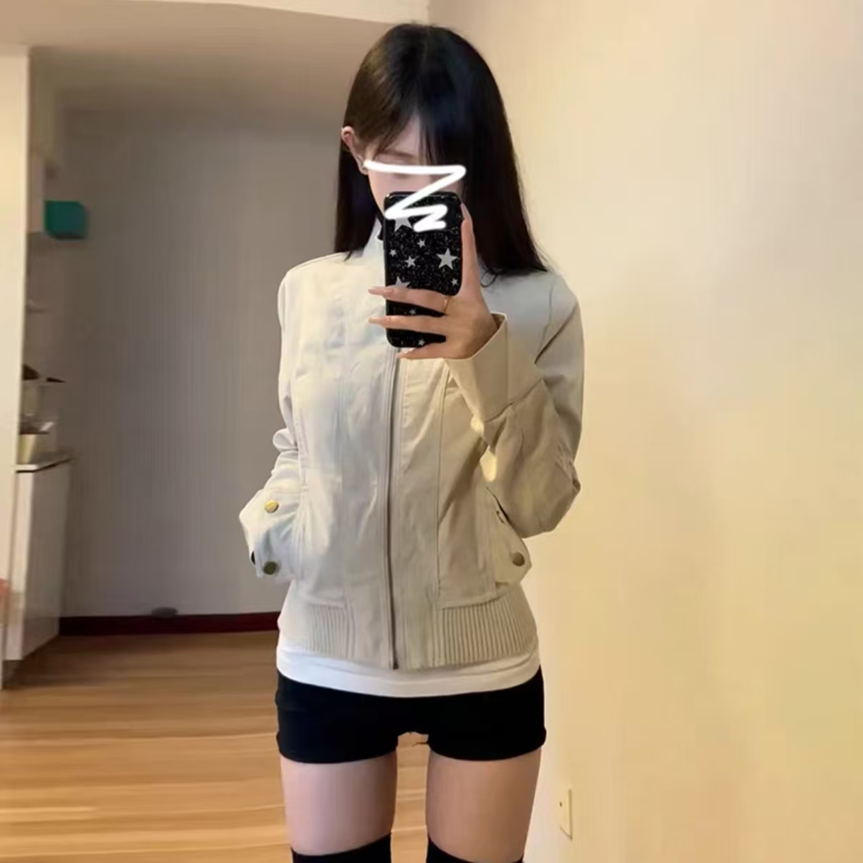 美式复古夹克外套女 初秋2025新款早春秋季薄款短款拉链开衫上衣