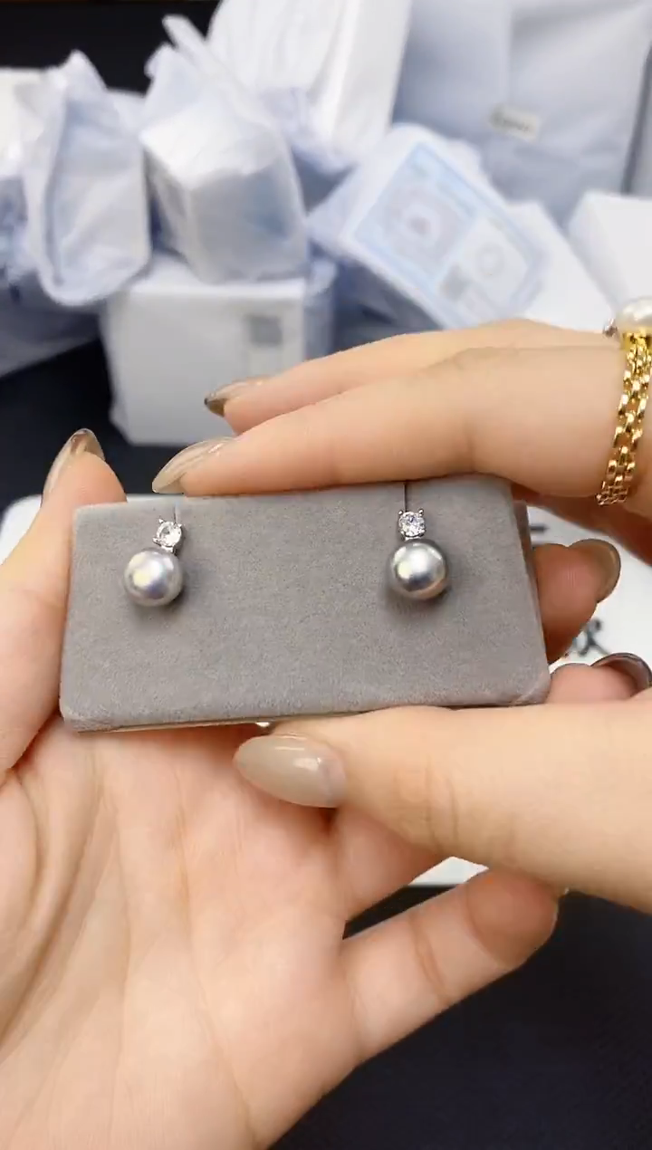 未镶嵌耳饰淡水珍珠ed1076