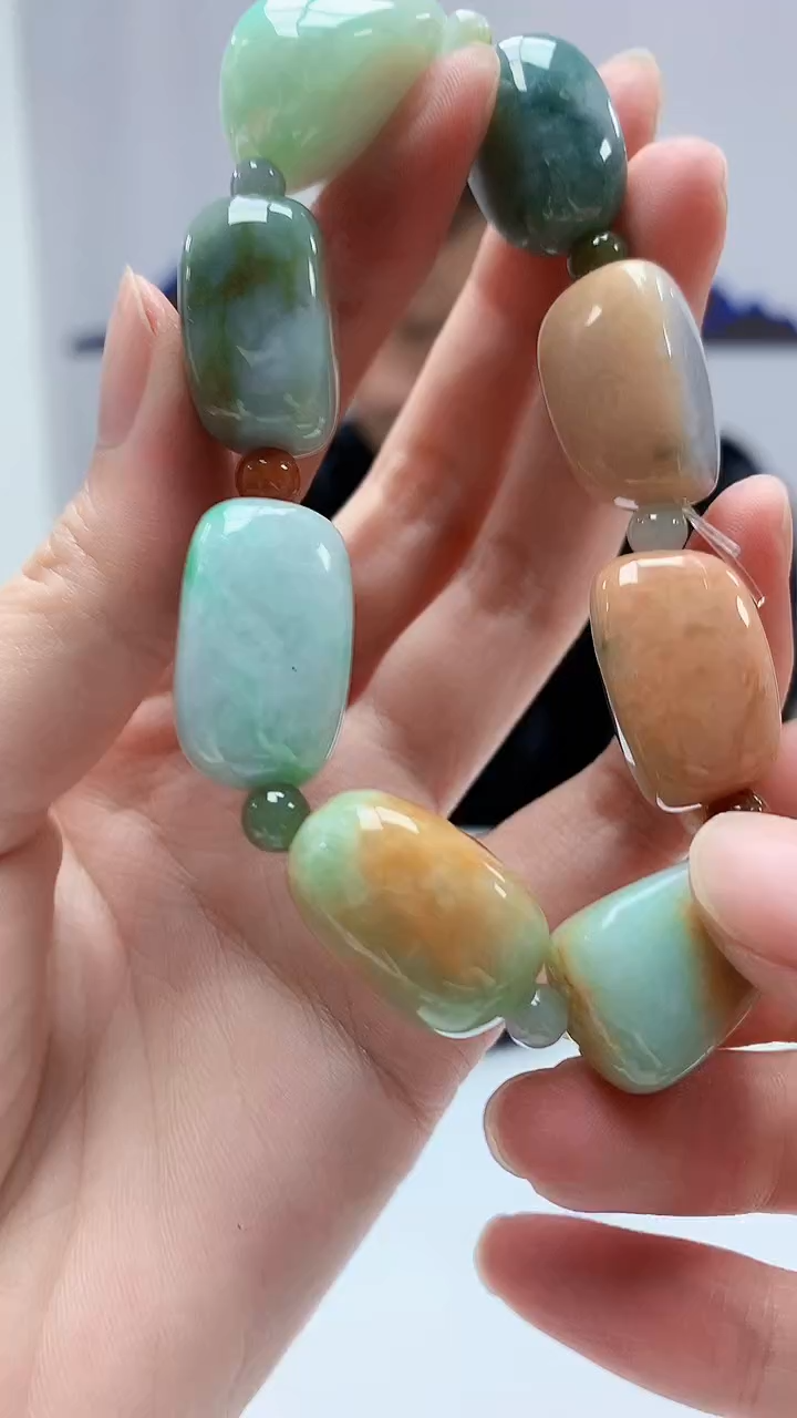 【闪购商品】定制翡翠未镶嵌4969zm-毛货手串79