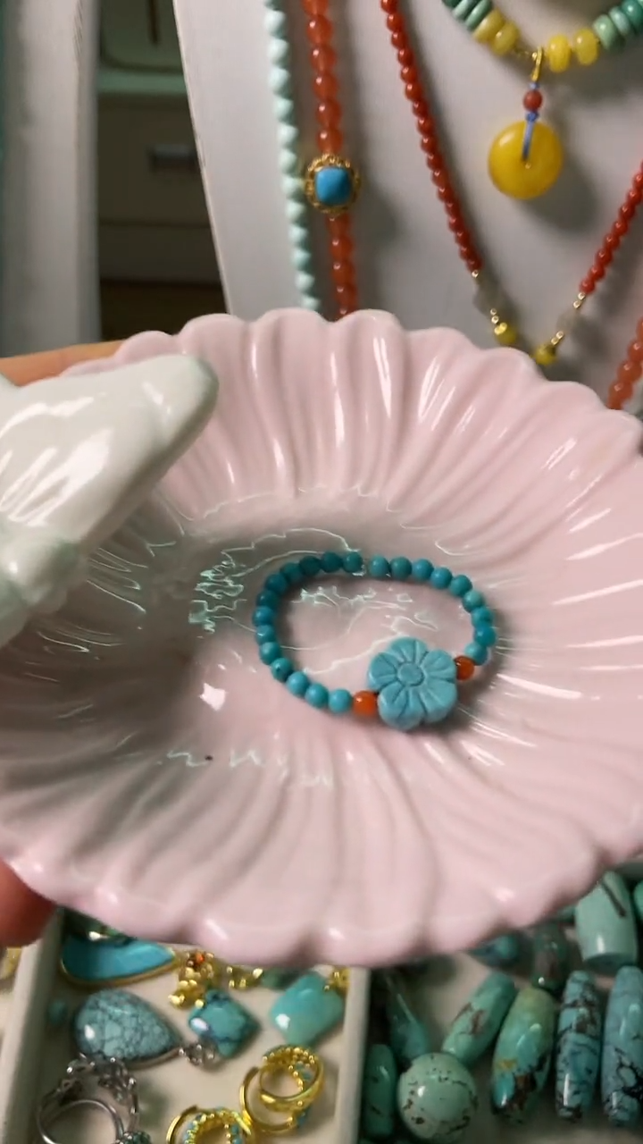 未镶嵌南红玛瑙珠宝奇石小花戒指