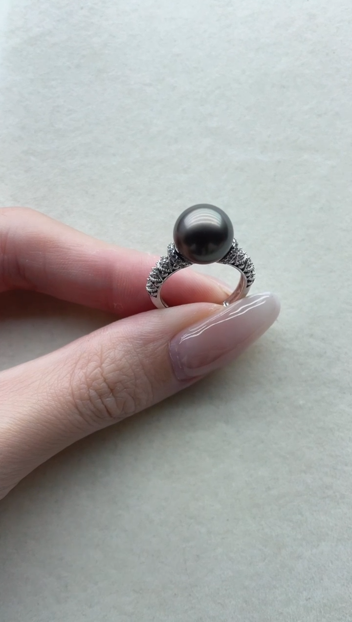 银S925镶嵌海水珍珠戒指66