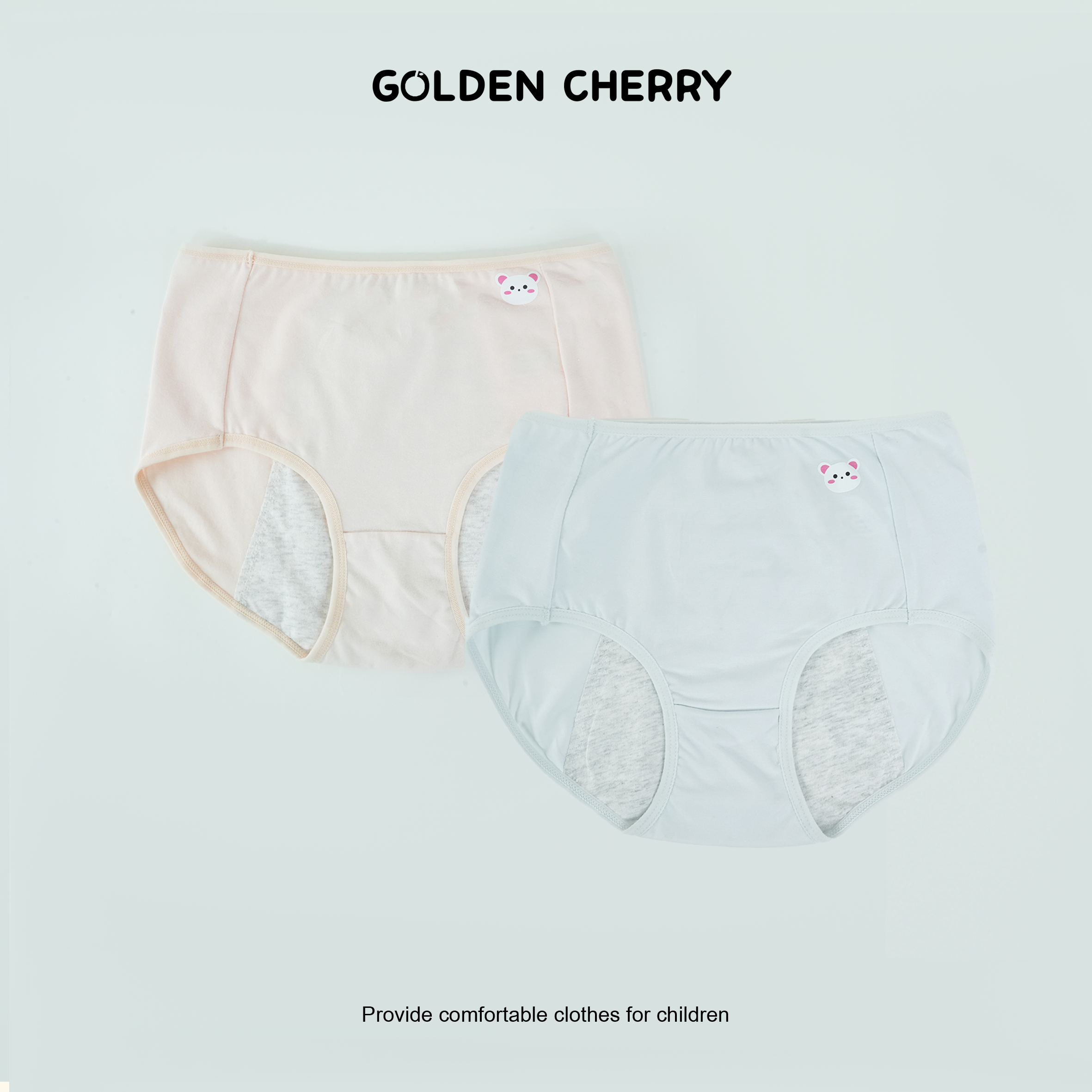【金樱桃Golden cherry】亲子小猫舒适高腰透气内裤（两条装）4450