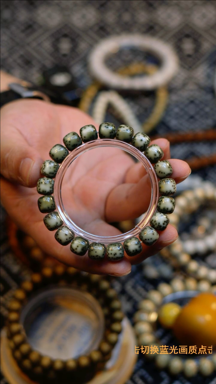 手串星月菩提半壁石玉单圈卡11