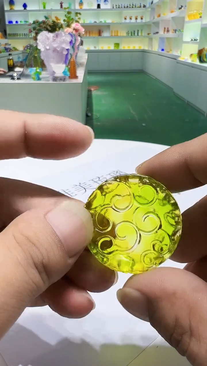 泥塑古法琉璃 杯垫摆件