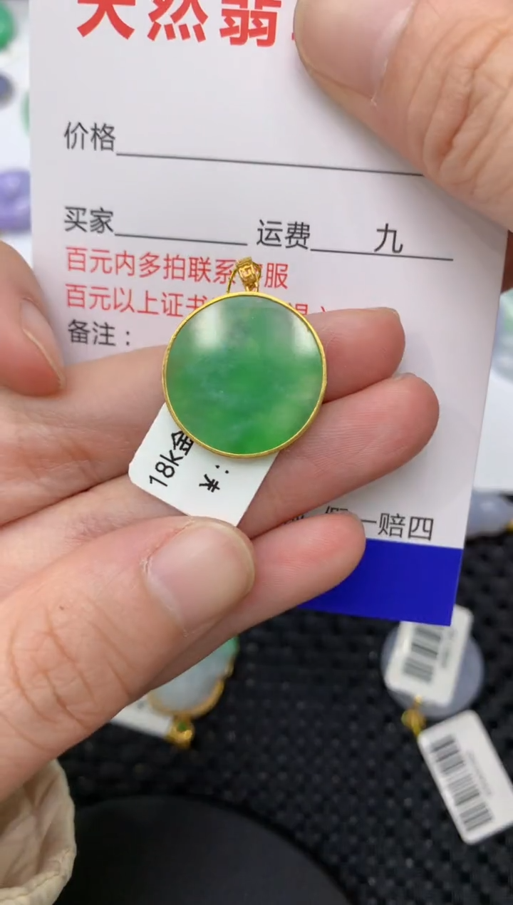 【闪购商品】翡翠颈饰18K金镶嵌11111111111