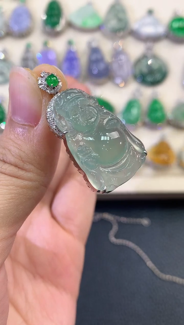 【闪购商品】翡翠吊坠(不含链)18K金镶嵌B78  