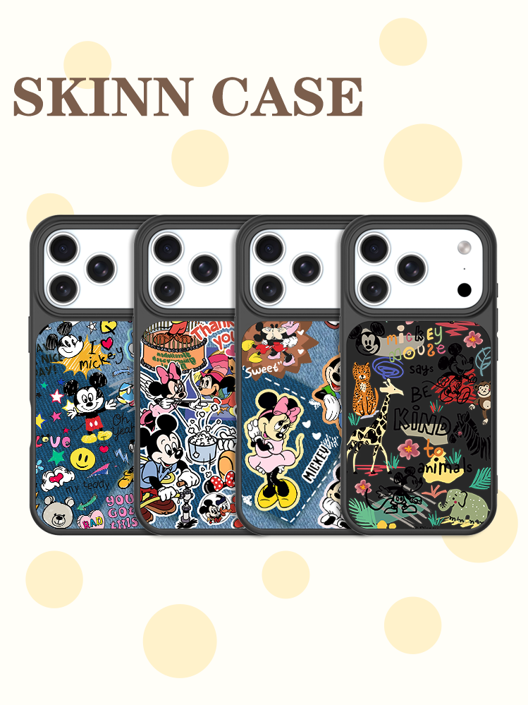 SKINNCASE 【牛仔米奇动物园】水晶闪粉浮雕磁吸手机壳