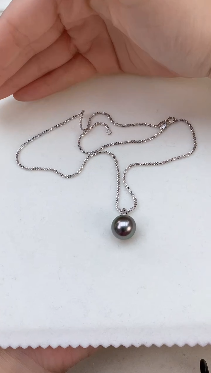 【闪购商品】海水珍珠项链银S925镶嵌奶嘴扣1212