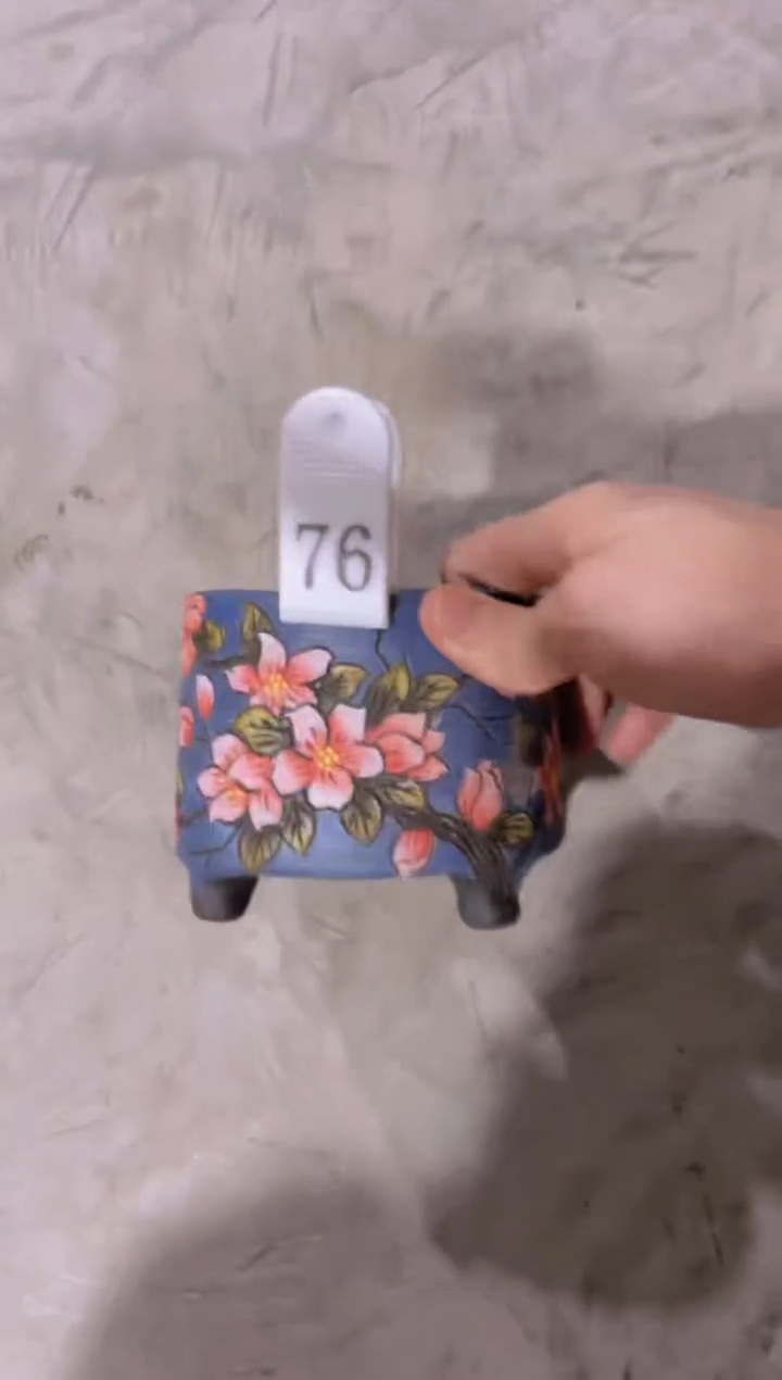 摆件76陶花岛花盆罐—手工痕迹默认，大小会有1-2公分误差