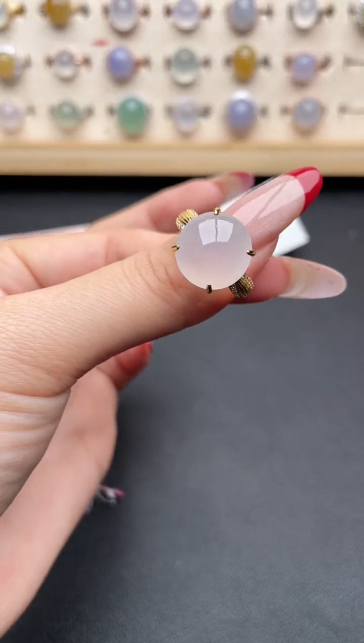 【闪购商品】翡翠戒指银S925镶嵌一物一证一礼盒