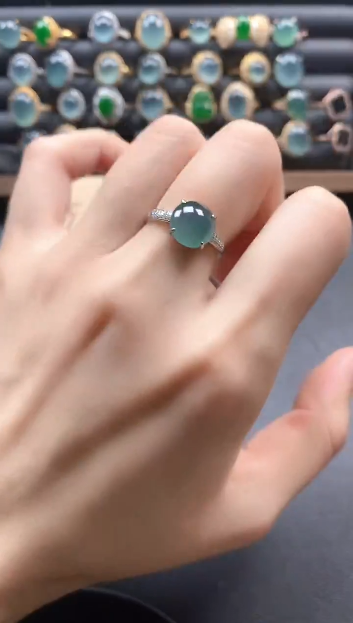 银S925镶嵌戒指翡翠5111
