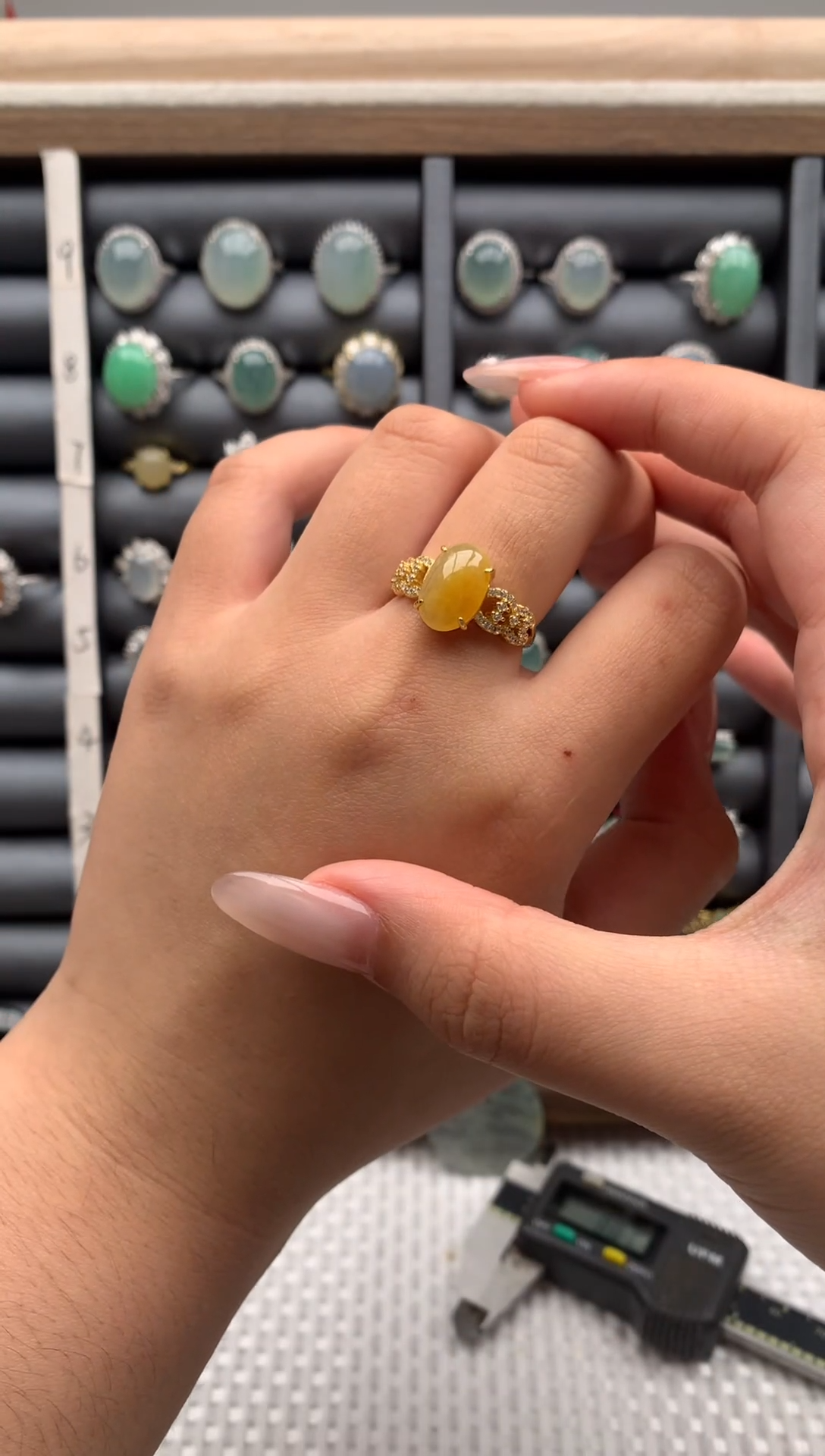 银S925镶嵌戒指翡翠8