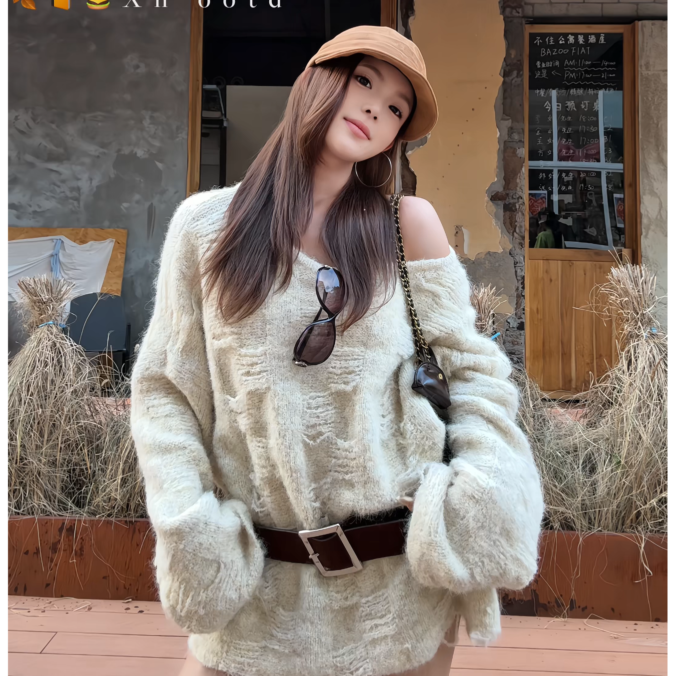 秋季常规复古港风女针织毛针织衫女装网红毛衫套头