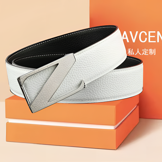 新款男士Z字母内穿皮带双面头层牛皮商务腰带真皮休闲时尚潮裤带