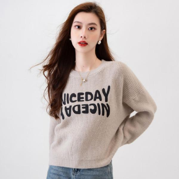 A452字母圆领通勤长袖R00758AGY309