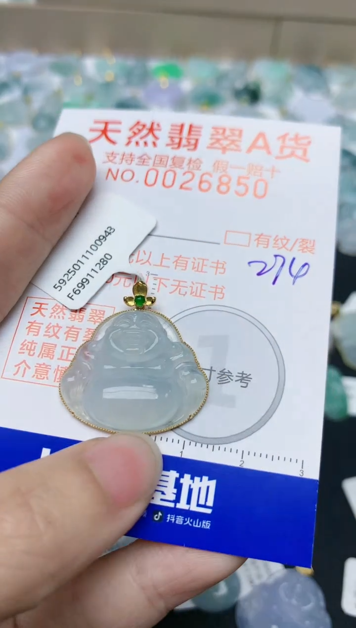【闪购商品】翡翠颈饰18K金镶嵌天然翡翠A货 274