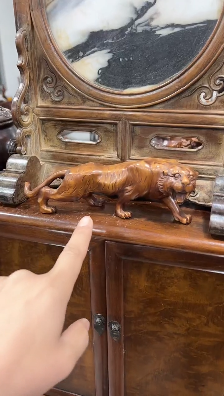 黄杨木动物摆件1