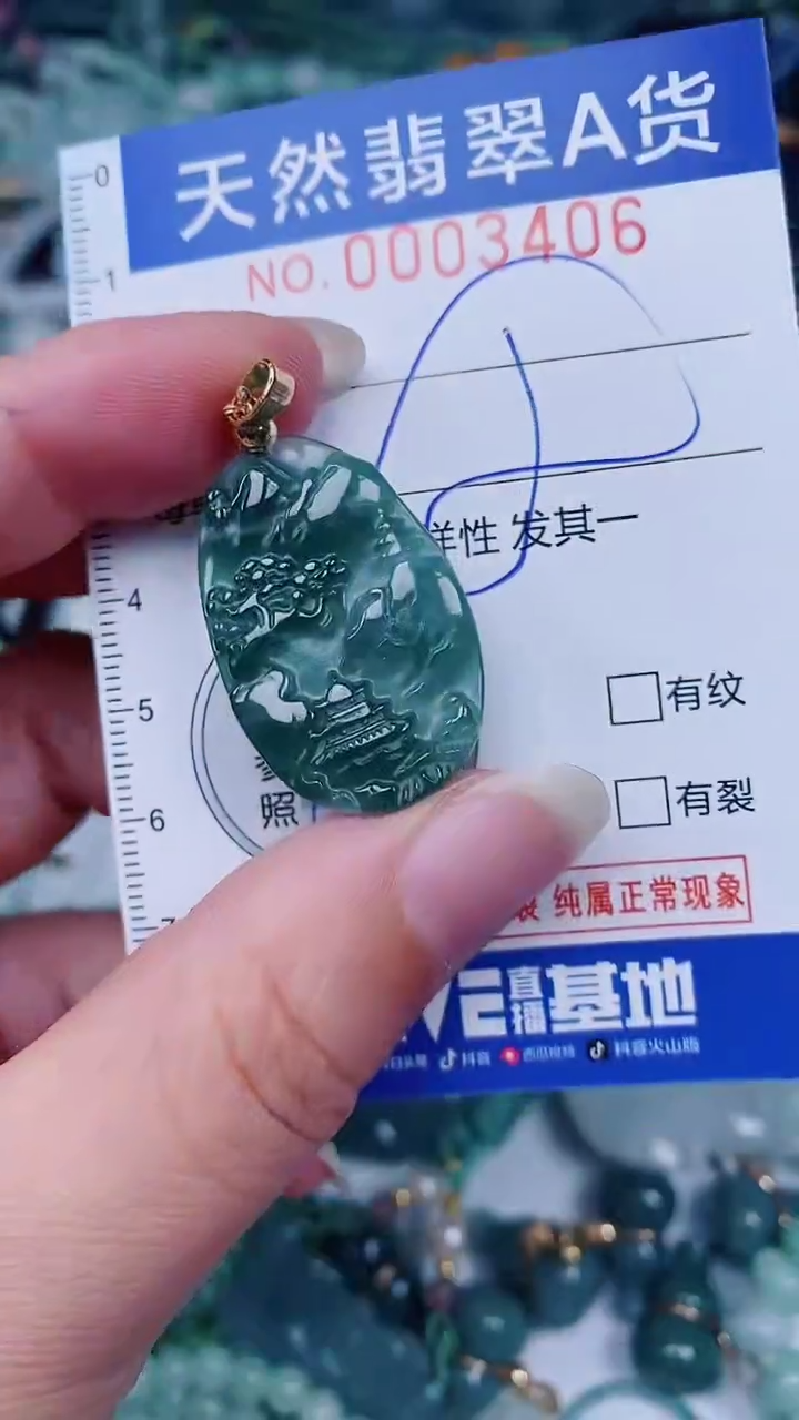 翡翠未镶嵌颈饰00003406