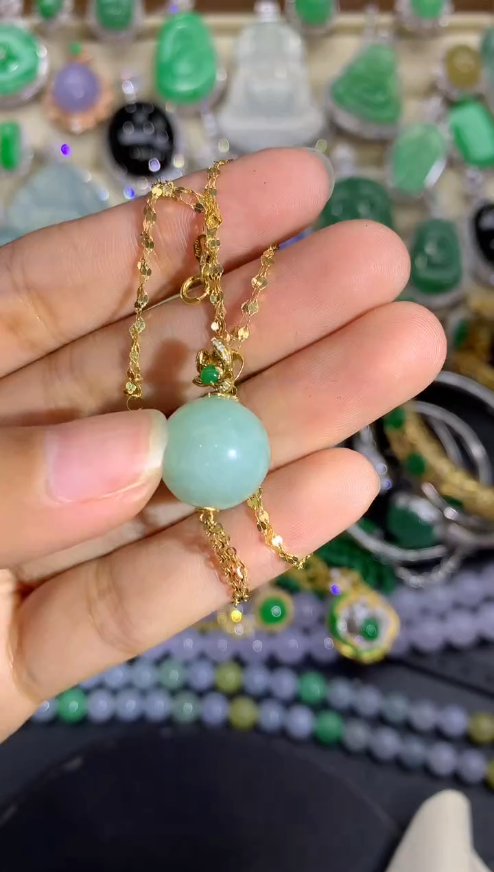 【闪购商品】翡翠颈饰18K金镶嵌198-中国好珍宝1