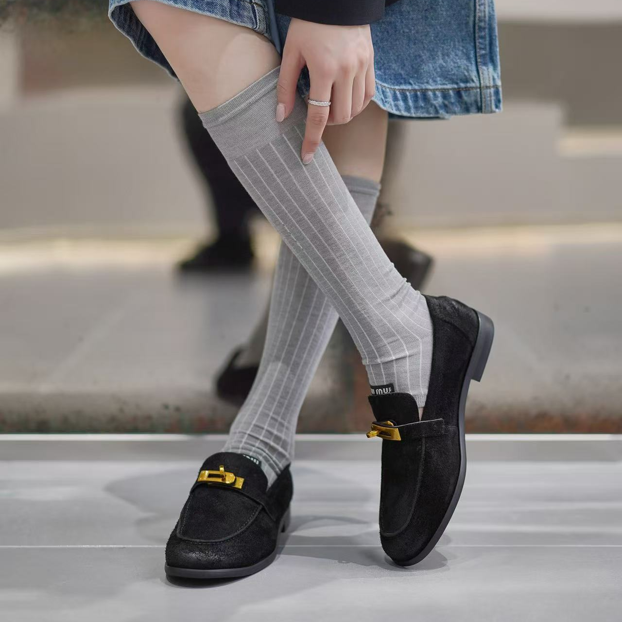 LI AJIGIRL/阿吉女·原创设计双面打蜡牛皮简约乐福鞋#1998-46