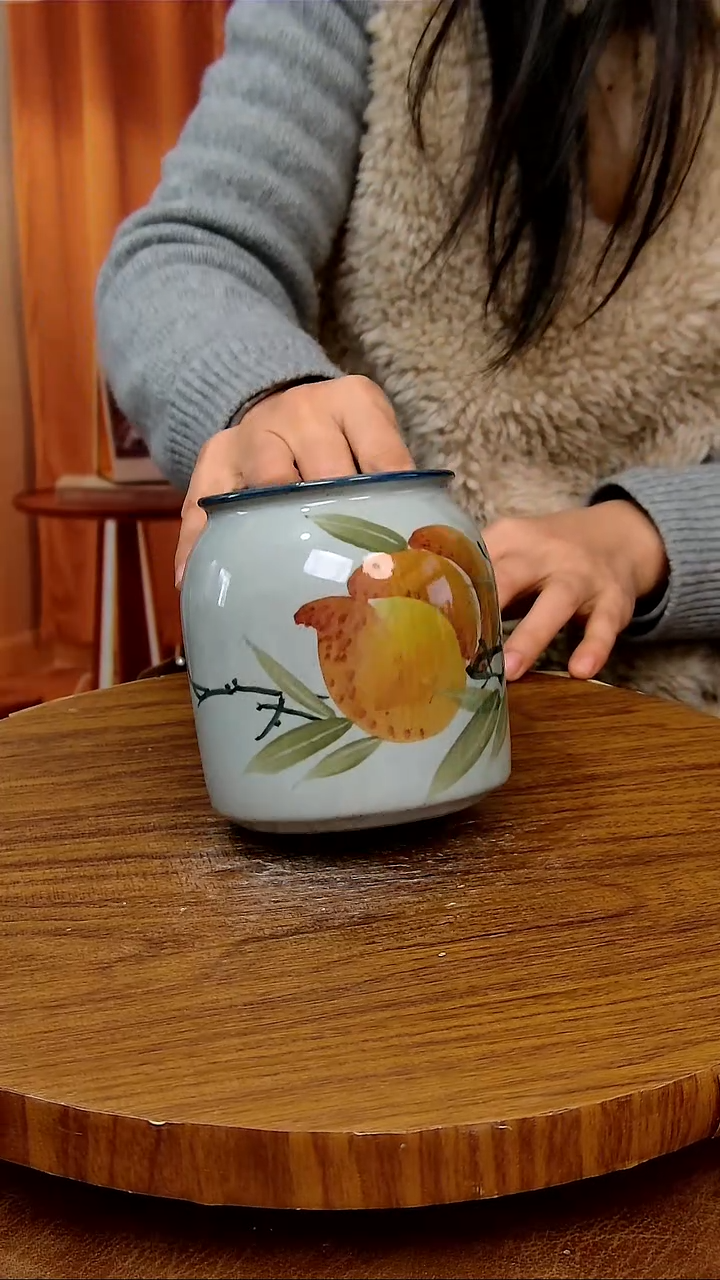 杯子陶景德镇手工手绘釉下彩陶瓷 ，微瑕