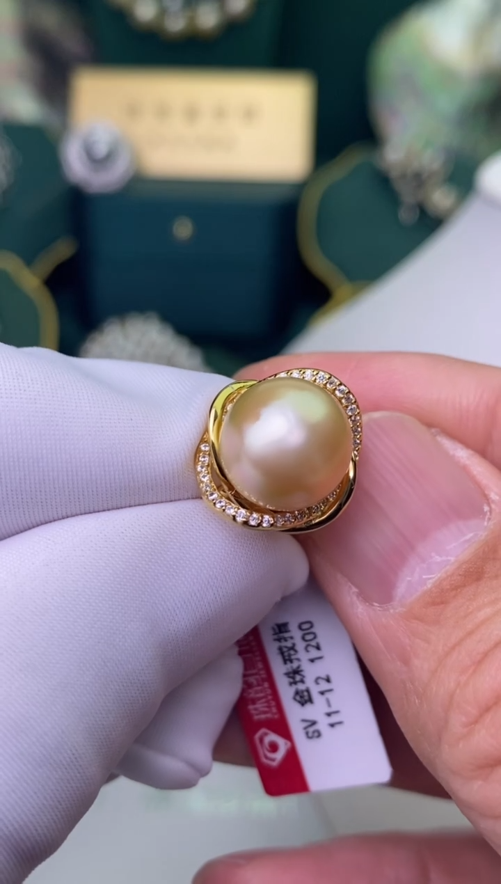 【闪购商品】海水珍珠戒指银S925镶嵌11-12