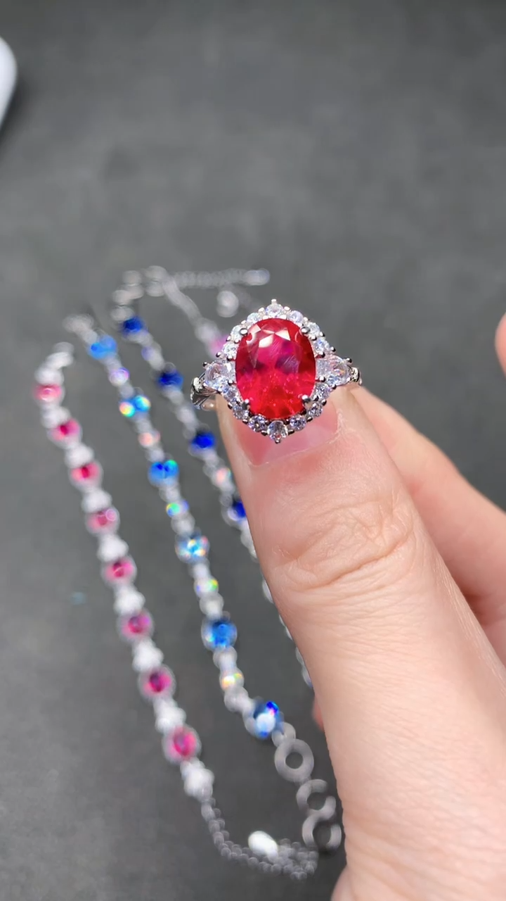 【闪购商品】红宝石戒指银S925镶嵌.........