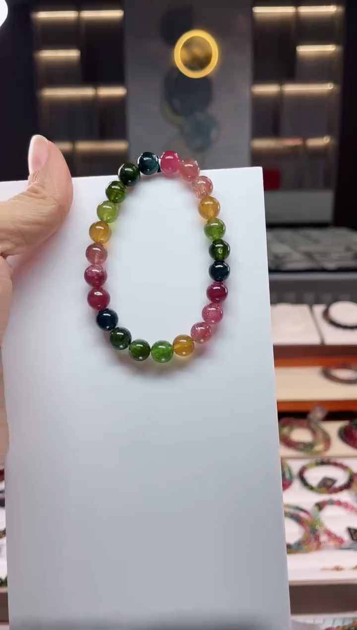 未镶嵌老矿碧玺单圈手串8mm+碧玺（多样性发一条）Q