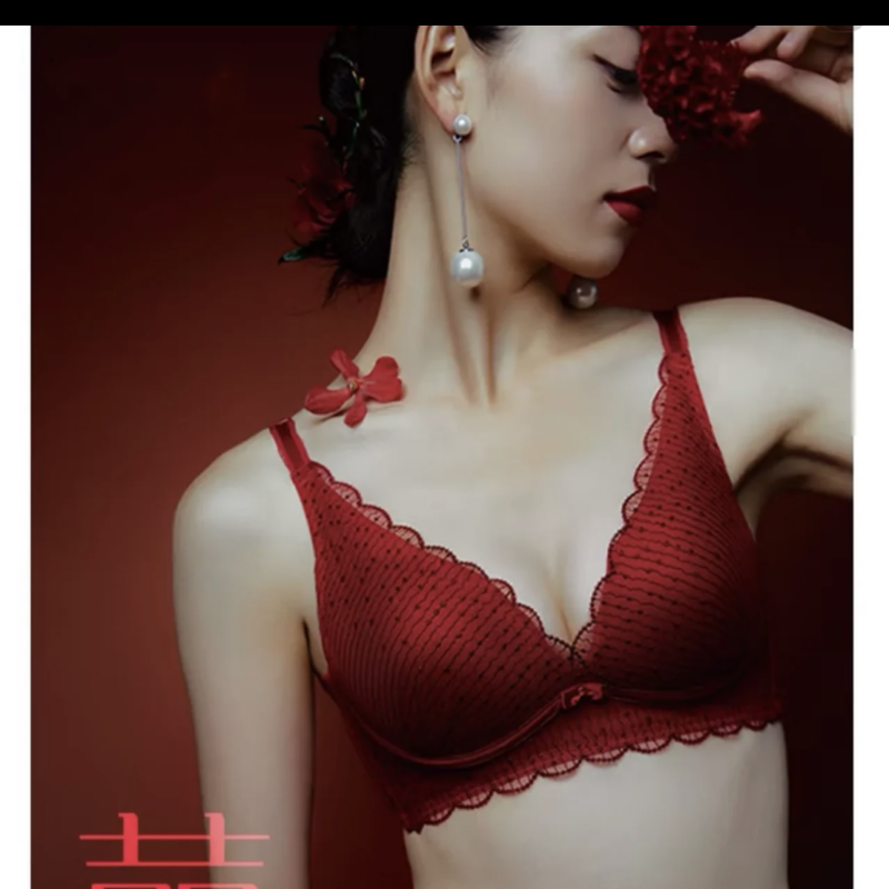 D17-黛A芬小胸显大聚拢女款上薄下厚无钢圈文胸内衣-11-1879