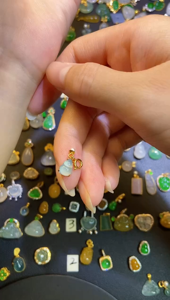 翡翠银S925镶嵌吊坠(不含链)1